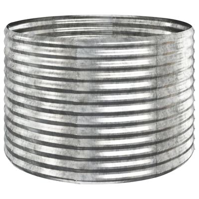 vidaXL Odlingslåda pulverlackerat stål 100x100x68 cm silver
