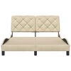 vidaXL Bed Frame without Mattress Cream 120x200 cm Fabric