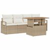 vidaXL Tr&auml;dg&aring;rdsoffset 5 st Beige Poly rattan