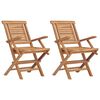 vidaXL Hopf&auml;llbara stolar 2 st 56x63x90 cm massivt tr&auml; i teak