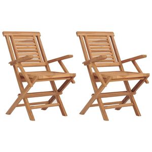 vidaXL Hopf&auml;llbara stolar 2 st 56x63x90 cm massivt tr&auml; i teak