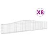 vidaXL Gabioner b&aring;gformade 8 st 400x30x60/80 cm galvaniserat j&auml;rn