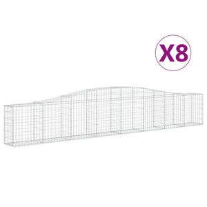 vidaXL Gabioner b&aring;gformade 8 st 400x30x60/80 cm galvaniserat j&auml;rn