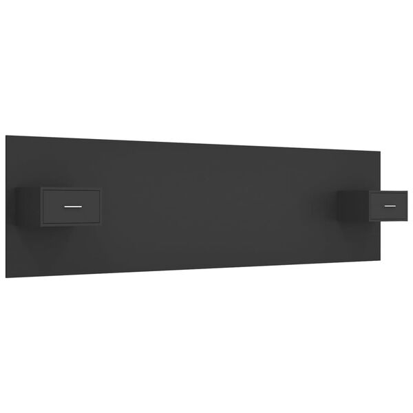 vidaXL S&auml;nggavel med l&aring;dor svart konstruerat tr&auml;