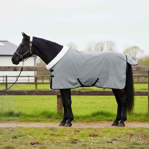 vidaXL H&auml;stdyna Fullt m&ouml;rkgr&ouml;n 165 cm Polar fleece