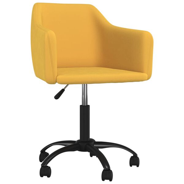 vidaXL Snurrbara matstolar 6 st gul sammet