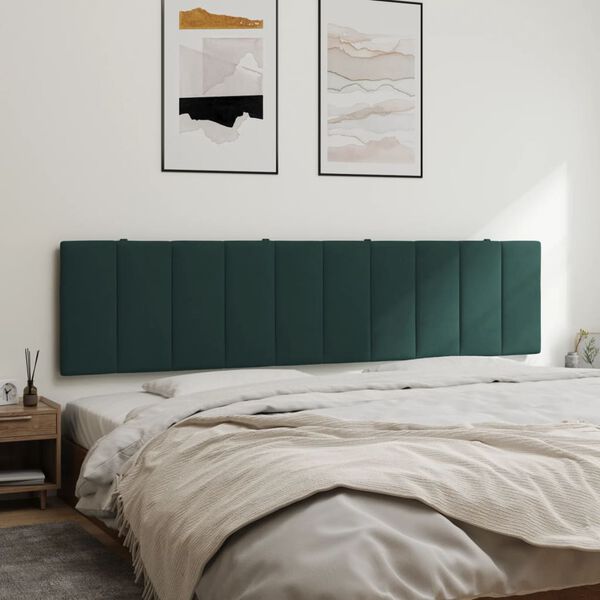 vidaXL Headboard Cushion "Hanko" Dark Green 200 cm Velvet