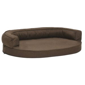 vidaXL Ergonomisk hundmadrass 75x53 cm linnelook brun