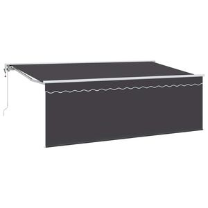 vidaXL Utdragbar markis Antracit 400 x 200 cm Polyester och aluminium