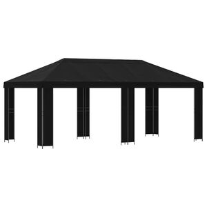 vidaXL Tr&auml;dg&aring;rdsgazebo 6 x 3 m Svart Polyester och St&aring;l 190