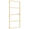 vidaXL Innerd&ouml;rr guld 93x201,5 cm h&auml;rdat glas och aluminium slim