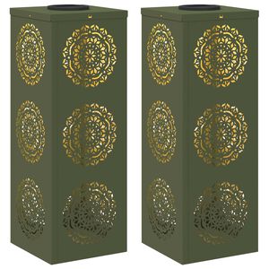 vidaXL Solar LED Stig Ljus 2 st Varmvit 18 x 18 x 50 cm