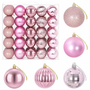 vidaXL Julbollset 50 st Rosa 8 cm Polystyren