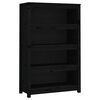 vidaXL Bokhylla svart 80x35x126 cm massiv furu