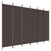 vidaXL Rumsavdelare 6 paneler brun 300x200 cm tyg
