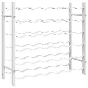 vidaXL Vinst&auml;ll f&ouml;r 36 flaskor vit metall