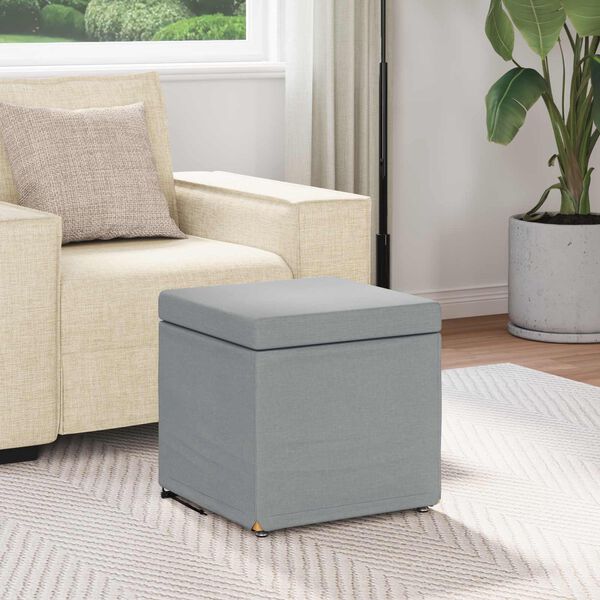 vidaXL Pall Ljusgr&aring; 41 x 41 x 40 cm Tyg och Konstruerat Tr&auml;