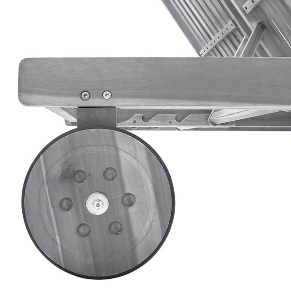 vidaXL Solsäng för 2 med dyna grå massivt akaciaträ