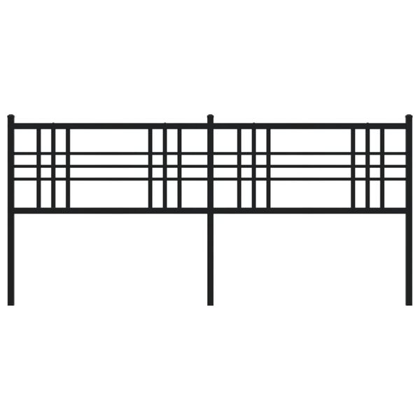 vidaXL Huvudgavel metall svart 180 cm