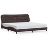 vidaXL Bed Frame with LED without Mattress "Hvar" Dark Brown 200x200 cm Fabric