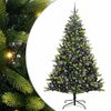 vidaXL Konstigt hinged julgran 300 LEDs Gr&ouml;n 180 cm PVC och PE
