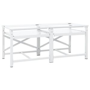 vidaXL | Tv&auml;ttmaskin Pedestal | Vit St&aring;l