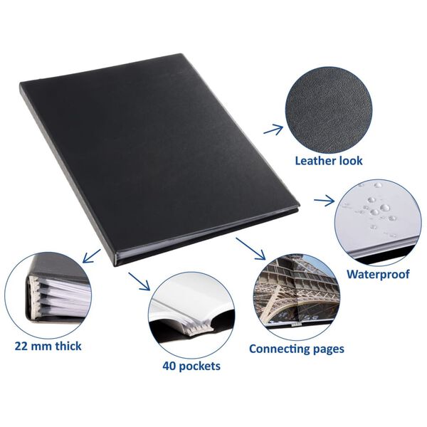 rillstab Demobok A4 40 fickor svart