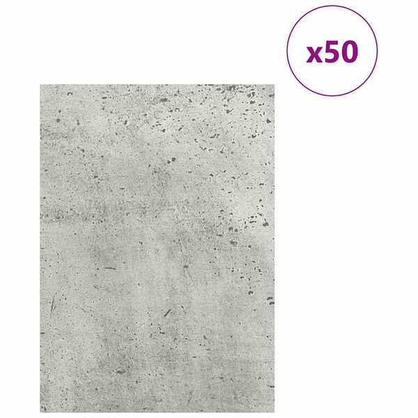 vidaXL Dekorpaneler 50 pcs Betonggr&aring; 15 x 21 x 0.27 cm Konstruerat tr&auml;
