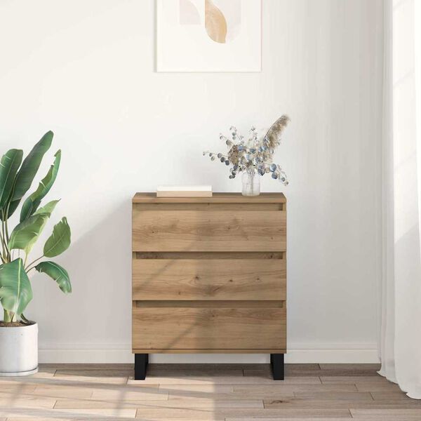 vidaXL Sideboard med l&aring;da Artisan Ek 60 x 35 x 70 cm Konstruerat tr&auml;