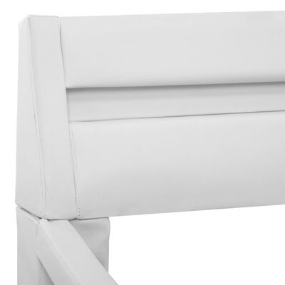 vidaXL Sängram med LED vit konstläder 120x200 cm