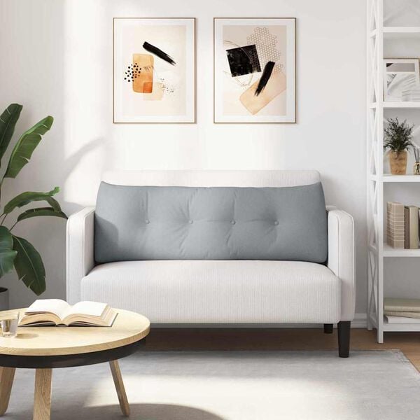 vidaXL Ryggkudde Ljusgr&aring; 140 x 24 x 50 cm tyg