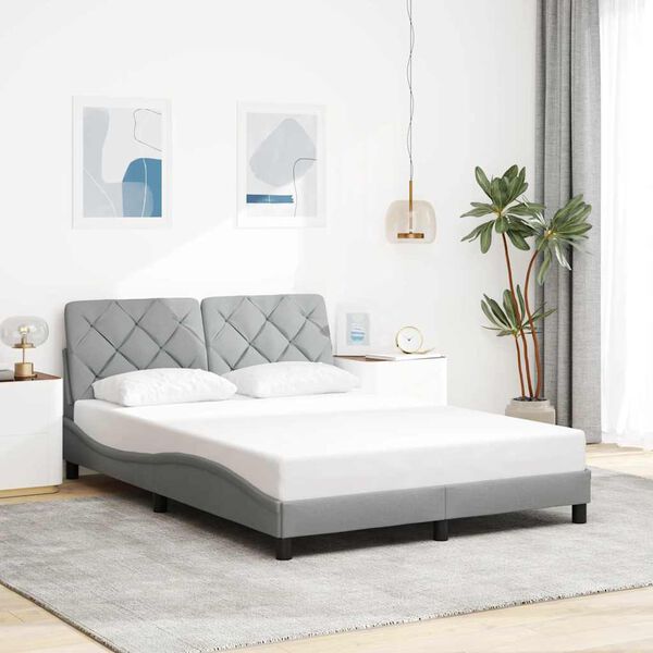 vidaXL Bed Frame without Mattress Light Grey 120x200 cm Fabric