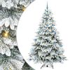 vidaXL Konstgjord julgran med 300 LED-lampor Vit 210 cm PE och PVC
