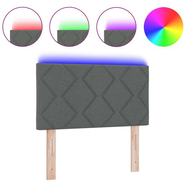 vidaXL Huvudgavel Gr&aring; 80 cm tyg