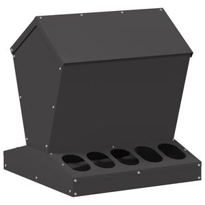 vidaXL H&ouml;nsfodertr&aring;g Svart 40 x 40 x 45 cm Kallvalsat St&aring;l