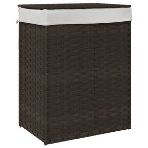 vidaXL Tv&auml;ttkorg med lock m&ouml;rkbrun 46x33x60 cm konstrotting