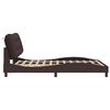 vidaXL Bed Frame with LED without Mattress "Hvar" Dark Brown 140x190 cm Fabric
