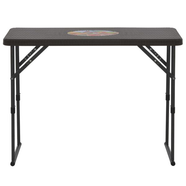 vidaXL Hopf&auml;llbart caf&eacute;set 3 delar HDPE rottingimitation brun