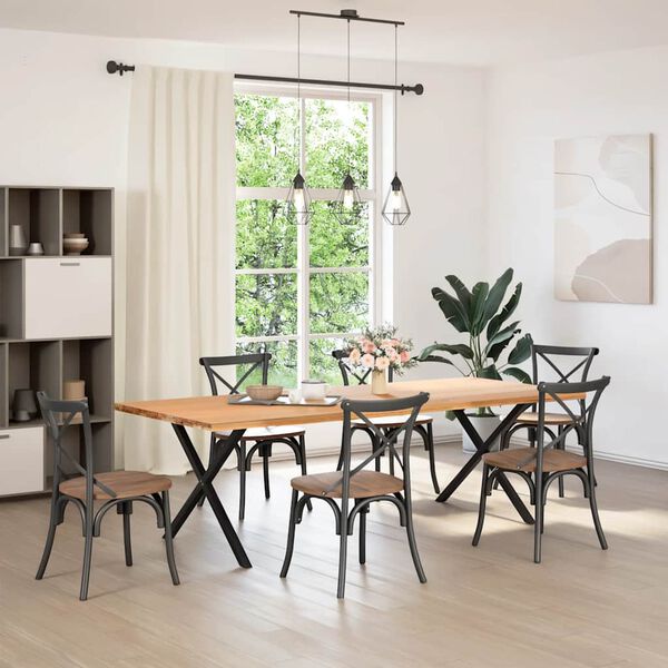 vidaXL Matbordsben X-formade 2 st svarta 90x(72-73) cm st&aring;l