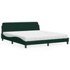 vidaXL Bed with Mattress "Dover" Dark Green 180x200 cm Velvet