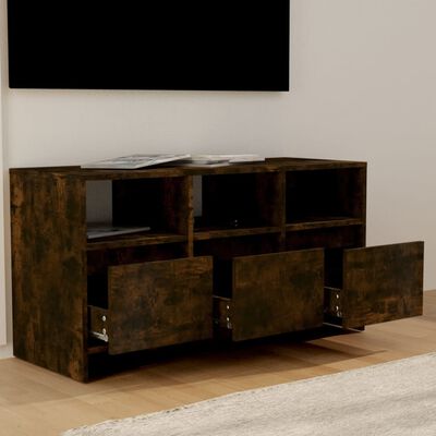vidaXL Tv-bänk rökfärgad ek 102x37,5x52,5 cm konstruerat trä