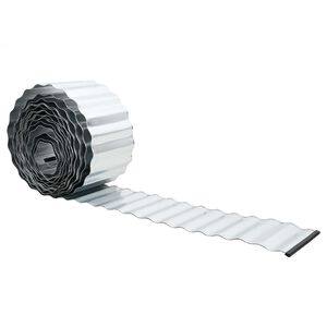 vidaxl Kant f&ouml;r gr&auml;smatta 5 m x 20 cm Galvaniserat st&aring;l Silver