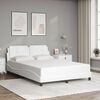 vidaXL Bed Frame with LED without Mattress "Zadar" White 120x200 cm