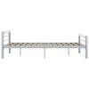vidaXL Sängram utan madrass grå & vit metall 180x200 cm
