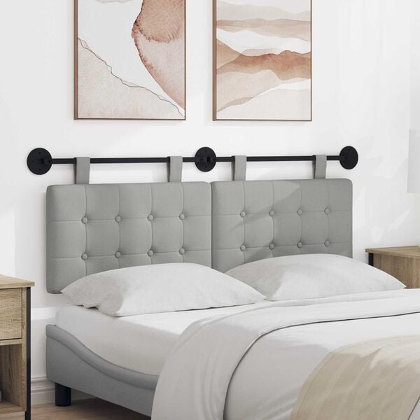 vidaXL H&auml;ngande Huvudgavel V&auml;ggmonterad Moln Gr&aring; 150 x 55 x 5 cm tyg