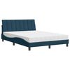 vidaXL Bed with Mattress "Hanko" Blue 120x200 cm Velvet