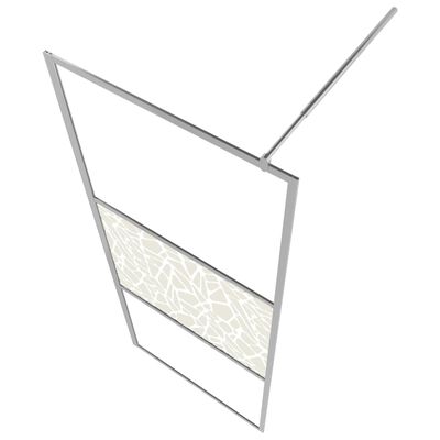 vidaXL Duschvägg med ESG-glas stendesign 90x195 cm