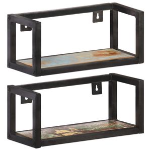 vidaXL V&auml;gghyllor 2 st 40 cm massivt &aring;tervunnet tr&auml;