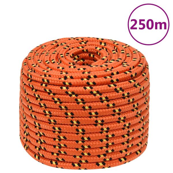 vidaXL B&aring;tlina orange 14 mm 250 m polypropylen