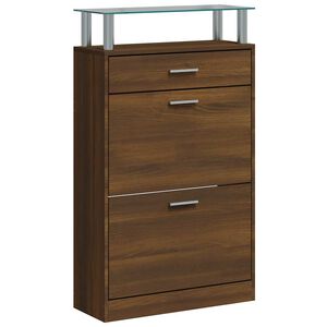 vidaXL Skosk&aring;p brun ek 63x24x104 cm konstruerat tr&auml;